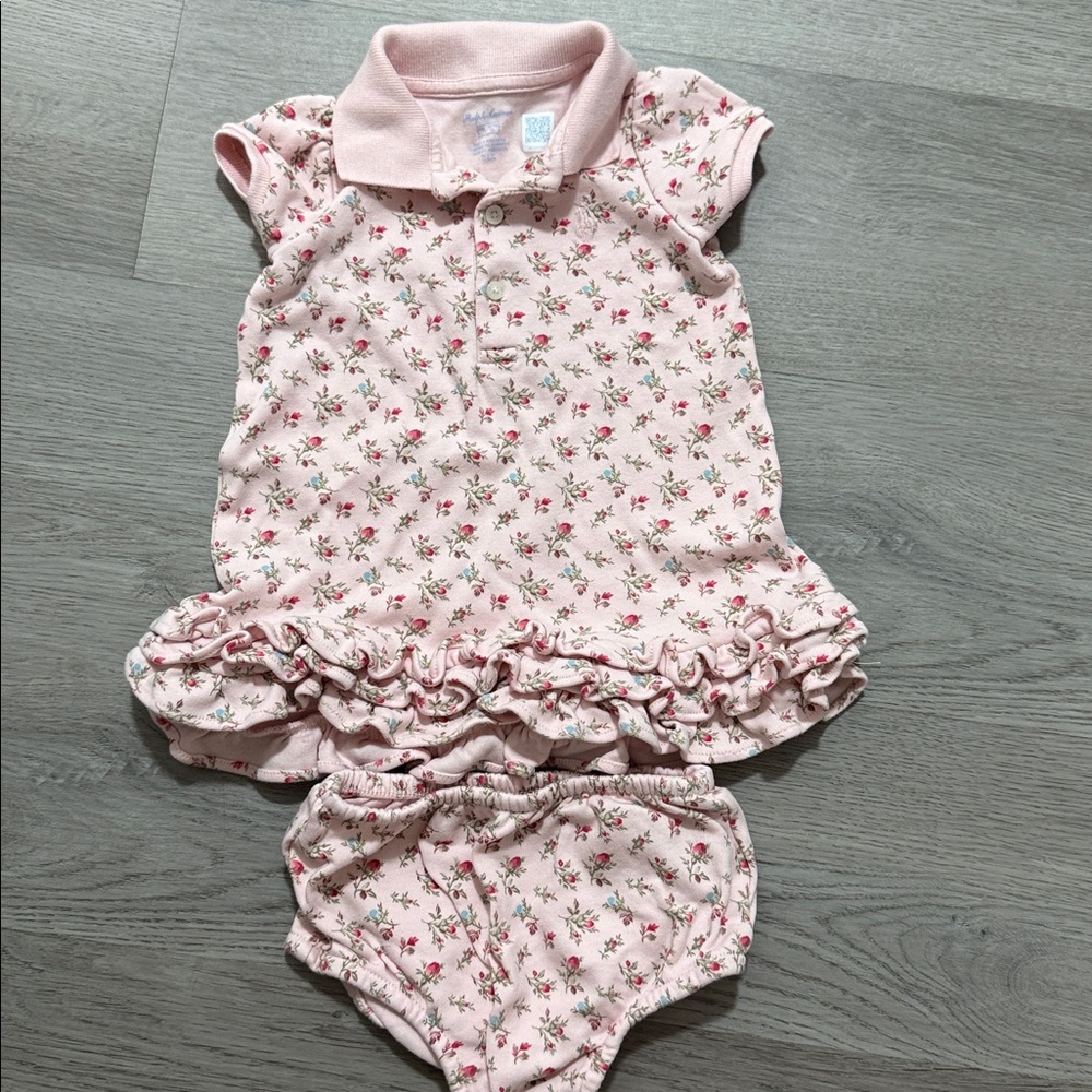 Ralph Lauren Pink Floral Baby Dress